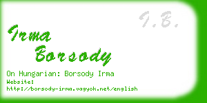 irma borsody business card